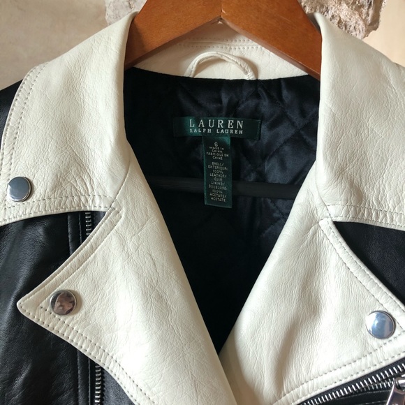 LAUREN 100% Leather Moto Jacket NWT - Picture 5 of 8